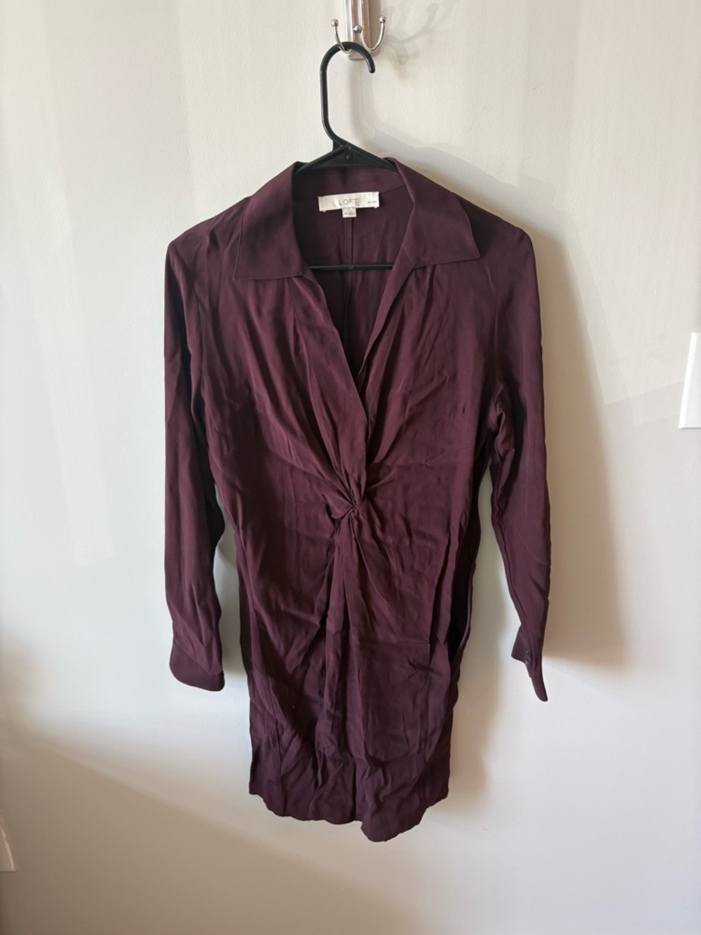 LOFT Petite Deep Plum Blouse